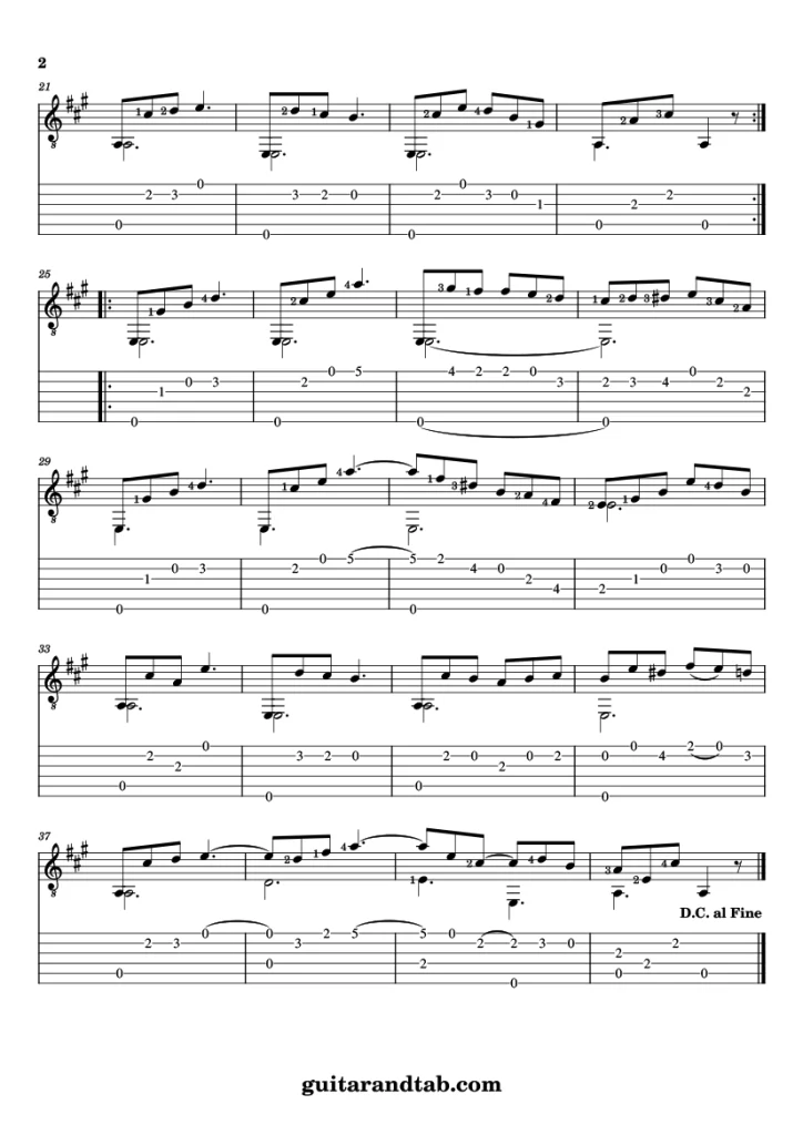 Sor - Lesson - Op. 60, No. 5 - Free Sheet Music - 2